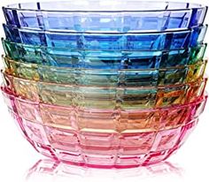 multicolored glass bowls stacked on top of each other