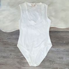 **H&M Bodysuit** Size 8 **Mix And Match--Bundle For Discount** White Stretch Bodysuit For Work, Stretch Bodysuit For Workwear In Summer, White Summer Workwear Bodysuit, Fitted H&m Bodysuit For Summer, Navy Bodysuit, Cream Bodysuit, Purple Bodysuit, Black Lace Bodysuit, Floral Bodysuit