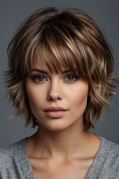 Medium Length Wavy Layered Hair, Shaggy Wolfcut, Wolfcut Hairstyles, Medium Hair Styles For Women, Edgy Short Hair