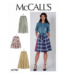 a women's skirt and shirt sewing pattern with the words mcalls on it