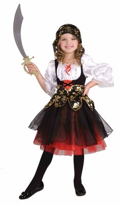 Lil Pirate Treasure Child Costume Product Description: This Lil Pirate Treasure Child Costume includes dress, headscarf and corset belt. Items NOT included: Toy Sword, Tights and Shoes Available Sizes: Small (4-6), Medium (8-10) and Large (12-14) Material: 100% Polyester, Exclusive of Decoration Care Instructions: Hand Wash With Cold Water And Mild Detergent. Line Dry. Do Not Bleach. Do not Iron. Condition: This product is Brand New and in its original packaging. U.S. Sizes Weight Height S(4-6) Pirate Girl Costume, Sea Costume, White Satin Fabric, Pirate Dress, Girl Pirates, Carnival Dress, Book Week Costume, Pirate Treasure, Halloween Fancy Dress