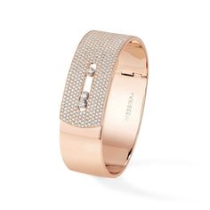 Messika Jewelry - Move Noa Cuff Bracelet - Rose Gold | Manfredi Jewels Messika Jewelry, Rose Gold Cuff Bracelet, Pave Bangle, Diamond Cuff Bracelet, Luxury Bracelet, Bracelets Gold Diamond, Yellow Gold Bracelet, Gold Price, Diamond Bracelets