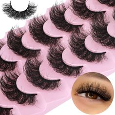 false eyelashes are shown on top of each other