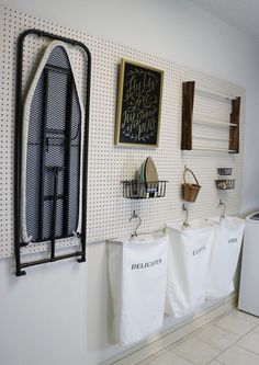 the laundry room is clean and ready to be used as a storage area for clothes