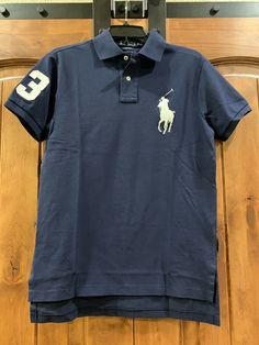 Polo By Ralph Lauren Big Pony Polo Shirt size small Condition is New with tags. Shipped with USPS First Class. Big Pony Polo Shirt, Blue Cotton Polo Collar Shirt, Blue Fitted Cotton Polo Shirt, Fitted Blue Cotton Polo Shirt, Blue Cotton Fitted Polo Shirt, Blue Cotton Polo Collar Tops, Blue Long Sleeve Cotton Polo Shirt, Classic Fitted Blue T-shirt, Blue Cotton Polo Collar T-shirt