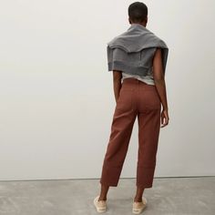 Women’s Utility Barrel Pant | Everlane Cropped Utility Bottoms For Fall, Fall Cropped Utility Bottoms, Versatile Cotton Cargo Pants For Work, Everlane Straight Leg Cotton Bottoms, Fall Utility Bottoms With Cropped Leg, Fall Utility Cropped Leg Bottoms, Everlane Cotton Workwear Pants, Chic Fall Cargo Pants With Loosely Fitted Hips, Versatile Cropped Workwear Bottoms