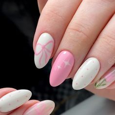 Sofía Wood | Nail Artist & Instructor on Instagram: "Last set of nails for this client and I am SO sad!!! But we finished off strong with the cutest set of bows, tulips, and tiny dots 🥹💕 love you @macmac95 !!!" But I Love You So, Boston Terrier Nails, Spring Nails With Design, Tulips Nails Design, Pink Gingham Nails, Baby Girl Nails Ideas, Nails With Tulips, Cut Nail Designs, Bow Nails Short