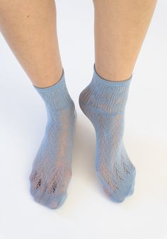 Swedish Stockings Erica Crochet Socks in Dusty Blue – VESTIGE Blue Stretch Hosiery For Spring, Blue Socks For Spring, Blue Stretch Socks For Spring, Stretch Blue Socks For Spring, Comfortable Stretch Blue Socks, Trendy Stretch Blue Socks, Swedish Stockings, Crochet Socks, Hair Designs