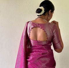 Back Hook Design Blouse, Blouse Back Neck Designs For Silk Sarees, Back Designs For Blouse Saree Silk, Blose Desines Back For Silk Saree, Back Saree Blouse Design, Simple Blouse Designs Back Neck, Blouse Models For Fancy Sarees, Front And Back Blouse Designs Latest, Blouse Hands Models Latest