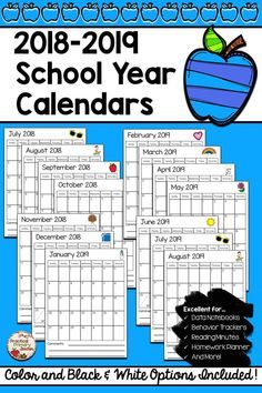 the back to school calendar for elementary students with an apple on top and blue background