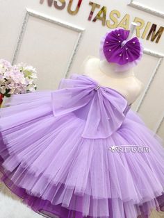 Purple Baby Girl Dress. Swarovski Details. Birthday Tutu - Etsy Dress For Special Occasion, Purple Girls Dress, Birthday Tutu Dress, Fluffy Skirt, Purple Birthday, Purple Party, Purple Feather, Purple Girls, Purple Baby