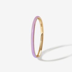 This is the pastel pop you didn't know you needed until right now. Minimal by design, Oburu lavendaer lights up your hands and your jewelry box. Slim, intense and vibrant enamel unexpectedly plays well with others. Created for you in solid 14 karat gold, you'll want to wear this ring always and never take it off, even when in the shower or at the gym. Enamel Engagement Ring, Modern Everyday Enamel Jewelry, Trendy Enamel Ring For Everyday, Modern Enamel Ring For Gift, Wedding Stack, Gold Enamel Jewelry, Enameling Jewelry, Enamel Rings, Slim Ring