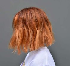 Warm Hair Color, Red Bob, Copper Hair Color, Short Wavy, Brown Blonde Hair