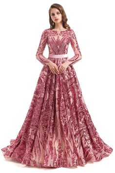 Pailletten Langarm zurückliste Abschlussballkleider Glitter Prom Dress, Prom Dress Pictures, Sweep Train Prom Dress, Dark Red Dresses, Mini Homecoming Dresses, Wedding Dress With Pockets, Prom Dresses With Pockets, Marine Uniform, Red Dresses Classy