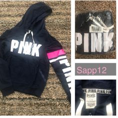 % Authentic Rare/Htf Brand Nwot/Without Clear Packaging Bag Pink Vs Blue Sweatshirt Zip Up Hoodie Jacket With Pink White Logo On The Chest & On One Sleeve , Size: Large, Never Worn , Smoke Free And Pet Free Home Pink Logo Print Hoodie For Spring, Pink Long Sleeve Hoodie With Logo Print, Pink Logo Print Athleisure Sweatshirt, Pink Logo Print Sweatshirt In Athleisure Style, Pink Athleisure Sweatshirt With Logo Print, Casual Pink Hoodie With Logo Print, Pink Letter Print Sportswear Hoodie, Pink Sportswear Hoodie With Letter Print, Sporty Pink Sweatshirt With Logo Print