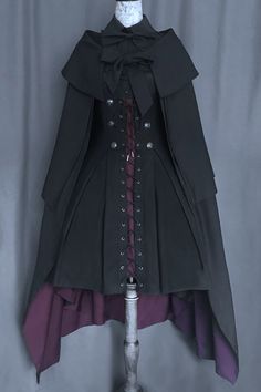 flange oath punk style cape by foxtrot lolita(Pre-order ends 20th November 2019) #lolitastyle #Lolitafashion Cloak Aesthetic, Old Fashion Dresses, Vestidos Vintage, Fantasy Dress, Punk Style, Fantasy Fashion, Cosplay Outfits, Lolita Dress, Gothic Lolita