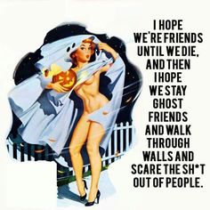 an old movie poster with a naked woman holding a pumpkin