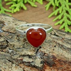 Red Onyx Silver Ring- 925 Sterling Silver- 925 Silver Ring- Gift for Sister- Friendship day Gifts- Heart Gemstone Ring-Onyx Heart Ring. Description : Gemstone : Natural Red Onyx Stone Shape :- Heart Stamp :- 925 Stone Size : 9 x 9 MM Approx Weight : 2.61 Gram Approx Metal : 925 Sterling Silver handmade Item Made to order This Ring is made to Order. **This ring you will receive may vary from the image as no two gemstones are similar and images cannot define exact product definitions. ** Shipping Red Sterling Silver Heart Ring As Gift, Sterling Silver Gemstone Rings For Valentine's Day, Sterling Silver Heart Ring With Gemstone For Gift, Heart Shaped Sterling Silver Ruby Ring Gift, Heart-shaped Sterling Silver Ruby Ring Gift, Red Sterling Silver Heart-shaped Rings, Heart-shaped Red Sterling Silver Rings, Red Heart-shaped Sterling Silver Rings, Handmade Heart Cut Rings For Valentine's Day