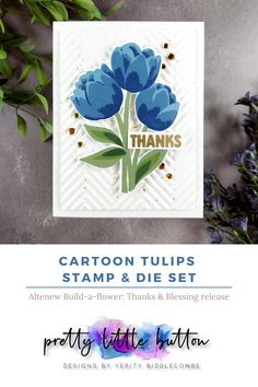 a card with some flowers on it