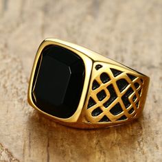 ﾠ Elegant Agate Open Ring, Elegant Adjustable Agate Rings, Formal Agate Ring Jewelry, Classic Agate Ring Jewelry, Modern Agate Ring Jewelry, Black Agate Ring, Black Agate Stone, Ring For Men, Black Agate