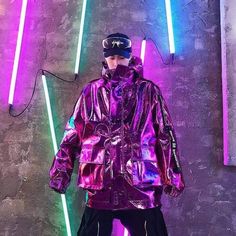 Japanese Techwear, Holographic Jacket, Techwear Men, Cybergoth Fashion, Cyberpunk Outfit, Premium Streetwear, Hypebeast Clothing, Techwear Jacket, Streetwear Store