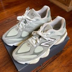 New With Tags And Box. New Balance 9060, New Balance White, Shoes New Balance, New Balance Shoes, White Green, Mens Shoes Sneakers, New Balance, Men's Shoes, Shoes Sneakers