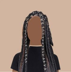 an image of a woman with long braids on her head and wearing a black shirt