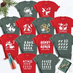 12 Days Of Christmas Shirt, Christmas Matching Shirt, Christmas Shirt, Christmas Family Shirts, Christmas T-shirt, Matching Holiday Shirt. Hi! Welcome to our store. It's good to see you here. Our aim is to offer you first-class clothing in your most beautiful moments with our graphic t-shirts that we designed or designed with your ideas. I am sure you will like our designs for your family, friends and you. IMPORTANT MATTERS FOR ORDERING: 1-) Please check and review all photos. 2-) Our sizes are Xmas Outfit, Class Outfit, Christmas T Shirt Design, Christmas Matching, Good To See You, Group Shirts, Family Party, Family Christmas Shirts, Holiday Shirt