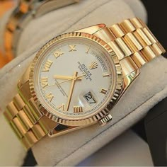 Tag Watches Women, Pretty Watches, Rolex Watches Women, Rolex Women, Dior Earrings, Gold Rolex, Gold Watches Women, Watches Rolex, Expensive Watches