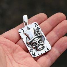 Mens Stainless Steel Skull Poker Pendant Necklace Gothic Punk Jewelry Chain 24" | eBay Punk Style Skull Print Necklace For Gifts, Vintage Skull Print Jewelry As Gift, Vintage Skull Print Jewelry Gift, Punk Style Engraved Necklace For Gift, Vintage Skull Necklace For Gift, Collectible Punk Skull Jewelry, Vintage Skull Print Jewelry For Gift, Vintage Skull Shaped Necklace For Gift, Punk Style Engraved Jewelry Gift