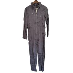 Olivaceous One-Piece Coveralls Satin Silky Oreo Gray Womens Small Size S Gray Or Silver Color Satin-Like Material One Piece Jumper Style # 27-591ltx Boho, Anthropologie, Revolve, Summer, Trendy, 90s, Y2k Fitted Utility Jumpsuits And Rompers, Fitted Jumpsuit And Romper Overalls With Pockets, Fitted Jumpsuit With Pockets Overall, Fitted Long Sleeve Utility Overalls, Jumpsuit Satin, Onepiece Jumpsuit, One Piece Jumper, Jumper Style, Oreo