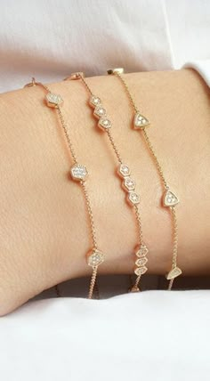 Dana Rebecca Designs, Station Bracelet, Jewelry Bracelets Gold, Sterling Bracelets, Diamond Jewelry Designs, Bracelets Gold Diamond, Pretty Bracelets, Simple Jewelry