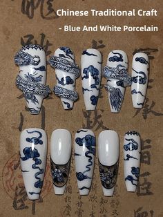 Designer : @610549699 ( Xiaohongshu ) Ceramic Nails Design, Japanese Nail Designs Kawaii, Thai Nails, Asian Nail Art, Maquillage Yeux Cut Crease, China Nails, Asian Nails, Really Cute Nails