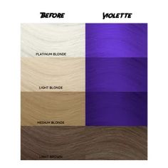 Semi-permanente Tiefviolett Violette ist ein semi-permanentes tiefviolettes Haarfärbemittel, das subtile Untertöne von Blau hat. Um sattes violettes Haar zu erhalten, empfehlen wir, vor der Anwendung auf Stufe 9 oder 10 (blond) aufzuhellen. Crazy Color, Semi Permanente, Semi Permanent Hair Color, Medium Blonde, Permanent Hair Color, Crazy Colour, Light Blonde, Platinum Blonde, Color Lines