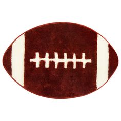 a close up of a football rug on a white background with the ball in the center