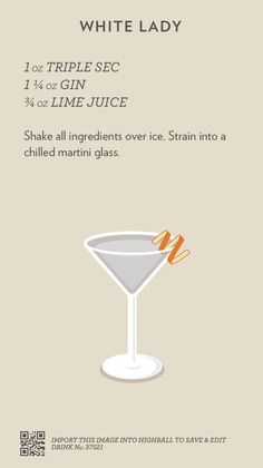 Cocktails To Try, Gin Drinks, Simple Layout, White Lady, Boozy Drinks, Fancy Drinks, Mixed Drinks Recipes, Cocktail Drinks Recipes, Martini Cocktail