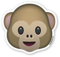 a sticker with an image of a monkey's face