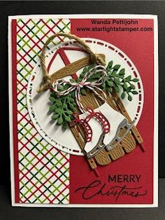 My Creative Corner!: Sophisticated Sled, Greetings of the Season, Christmas Card, Stampin' Up! Stampin Up Sophisticated Sled Cards, Christmas Sled, Stampin Up Project, Stampin Up Christmas Cards, Creative Corner, Stampin Up Christmas, Green Cards, Some Cards, Winter Cards