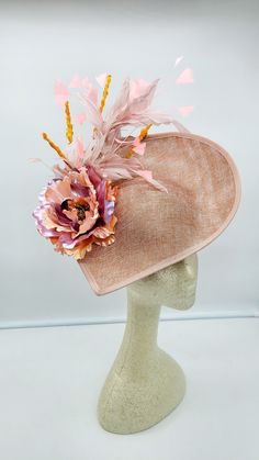 Elegant Blush Fascinator. Secured on a headband for a comfortable look. This will be a great way to add elegance to any, bridesmaid, rehearsal dinner, Wedding guest, cocktail party, or church outfit. - Rare find - Lightweight - Ready to ship - Fast Shipping - Free Shipping - Group discount available - Customize by adding different color flowers and or feathers Check my store for styles and colors. etsy.com/shop/Hatsandpearls Find more at my website for more styles: www.hatsandpearls.com Reach ou Spring Fascinator With Structured Crown And Adjustable Fit, Chic Adjustable Fascinator For Garden Party, Spring Adjustable Fascinator With Structured Crown, Adjustable Curved Brim Fascinator For Spring, Spring Adjustable Fascinator With Curved Brim, Spring Fascinator With Curved Brim, Spring Beige Boater Hat For Party, Adjustable Fedora Fascinator For Spring, Spring Adjustable Fedora Fascinator