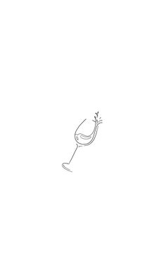 a drawing of a wine glass on a white background