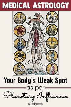 an advertisement for the medical astrology book, your body's weak spot as per planetary