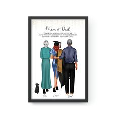 a framed poster with the words man and dad on it