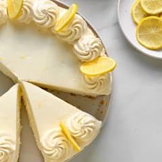 there is a cake with lemons on it