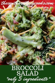 broccoli salad with shredded cheese on top