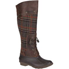 Women's Saltwater Sela Tall Boot in Plaid by Sperry Tall Duck Boots, Sperry Top Sider Women, Country Style Outfits, Duck Boot, Weather Boots, Tall Boot, Boots Sneakers, Stylish Boots, Ll Bean Boot