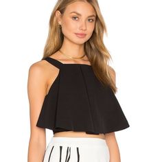 Nicer Crop Top, Perfect For Formals When Paired With A Skirt! Elegant Summer Crop Top For Going Out, Chic Black Cropped Crop Top, Chic Black Crop Top For Going Out, Chic Black Crop Top, Chic Black Crop Top For Date Night, Elegant Black Crop Top For Spring, Black Crop Top, Tops Black, A Skirt