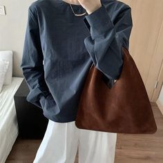 Material: Suede Cow Leather Lining: Suede Leather Size:  Width--34cm Height--1cm Depth--30cm Small Tote Bag, Small Tote, Hobo Bag, Cow Leather, Suede Leather, Hong Kong, Art Collection, Bathing Beauties, Electronic Accessories