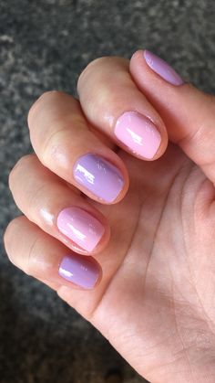 Pink And Purple Gel Nails Short, Nails Short Purple Light, Pink And Purple Nails Simple, Pastel Purple And Pink Nails, Pink Purple Pastel Nails, Light Pink And Light Purple Nails, Pink And Purple Short Nails, Light Pink And Purple Nails, Gel Nails Light Purple