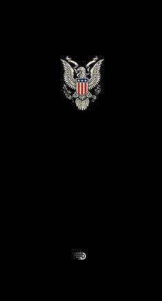 an american eagle emblem on a black background