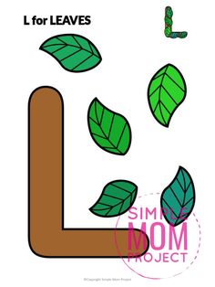 the letter l is made up of leaves